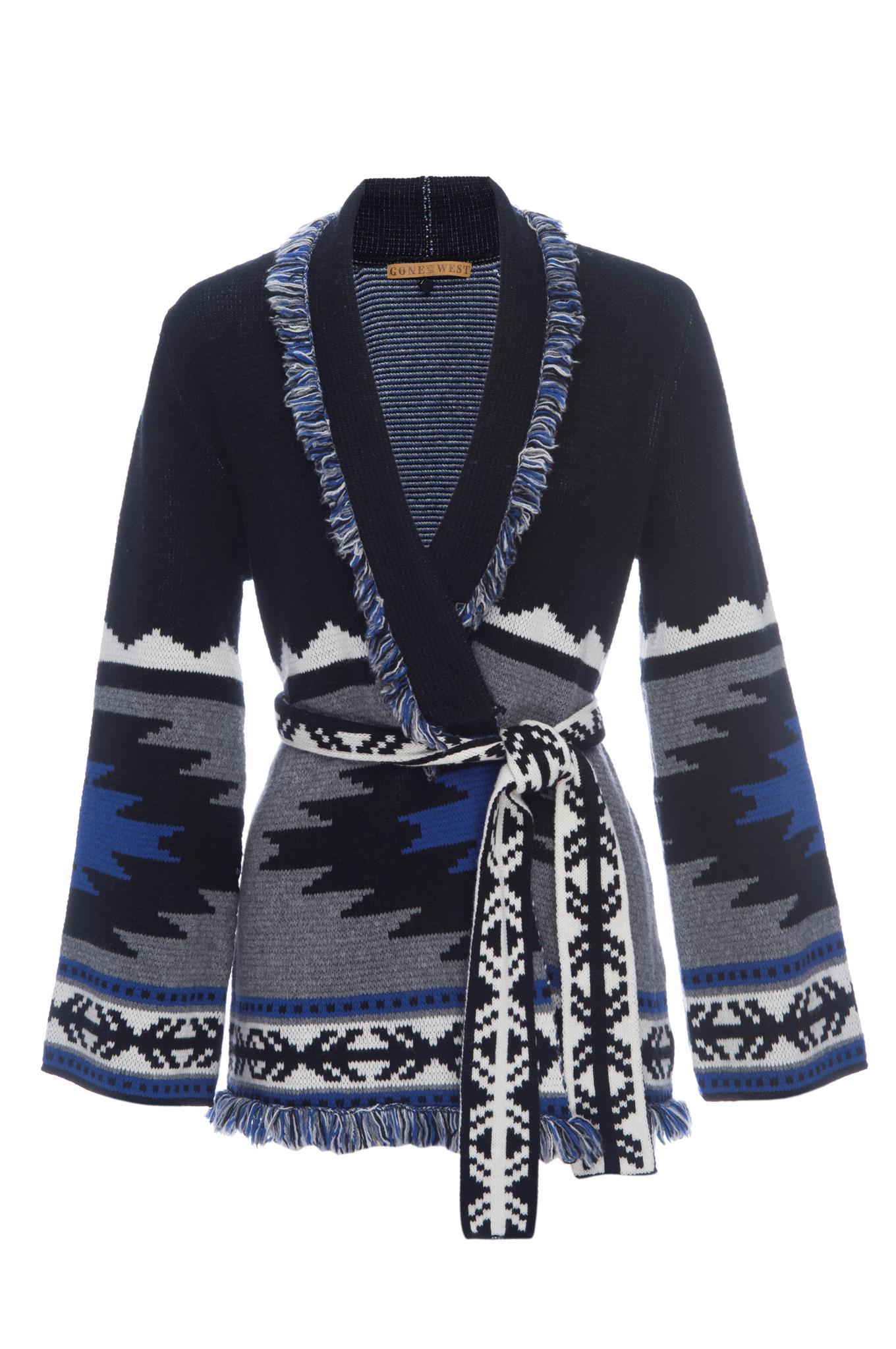 Aztec Wrap Cardigan Sweater – Gone With The West